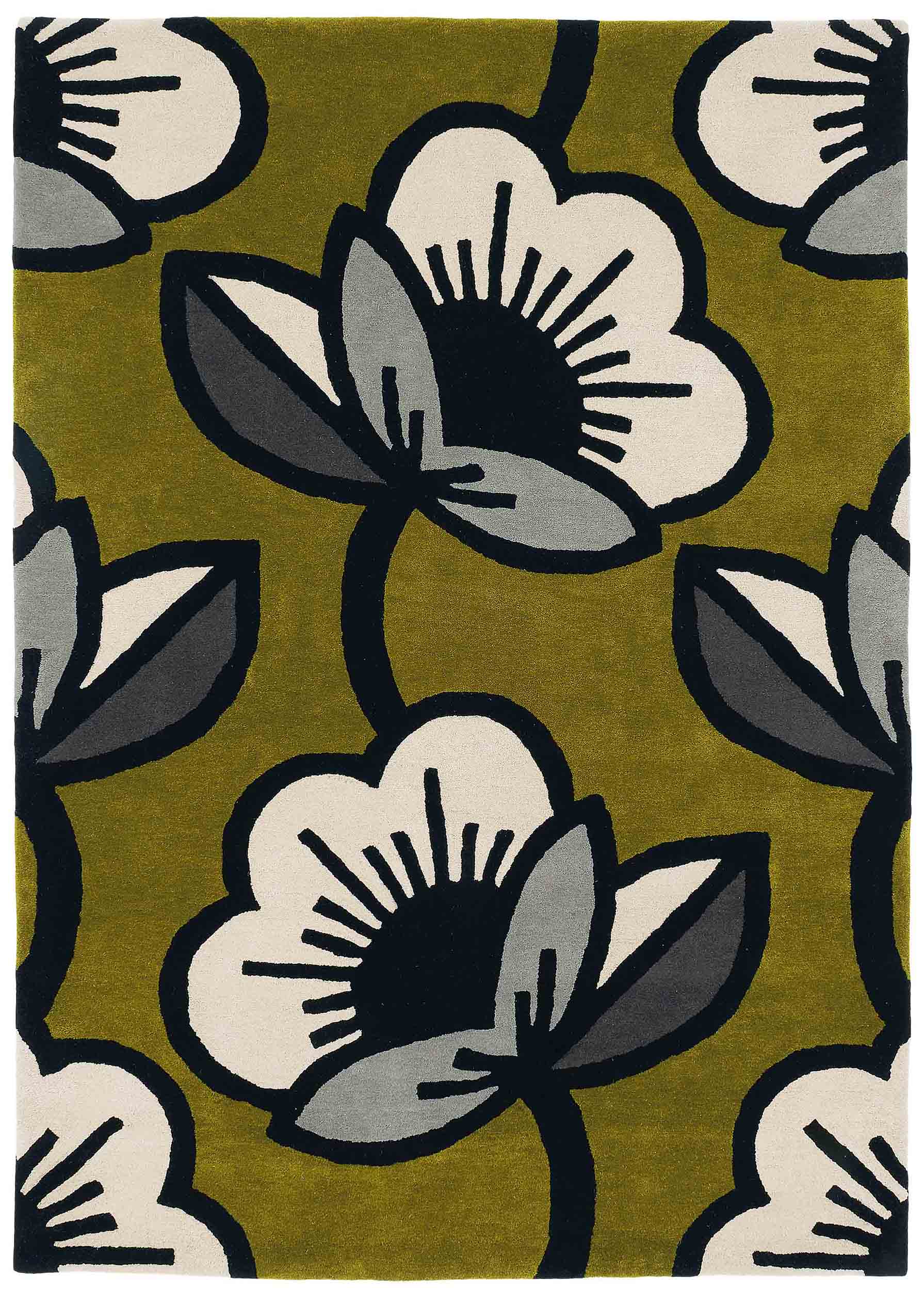 Orla Kiely - Passion Flower Olive 59607 - 250x350 cm Vloerkleed