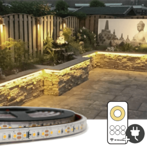 20 meter Warm Witte led strip voor buiten complete set