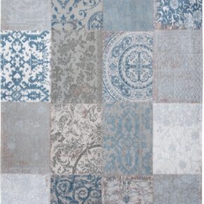 Louis de Poortere - 8981 Vintage Patchwork Bruges Blue - 80x150 cm Vloerkleed