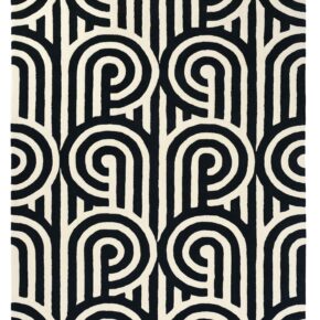 Florence Broadhurst - Turnabouts black 39205 - 067x230 cm Vloerkleed