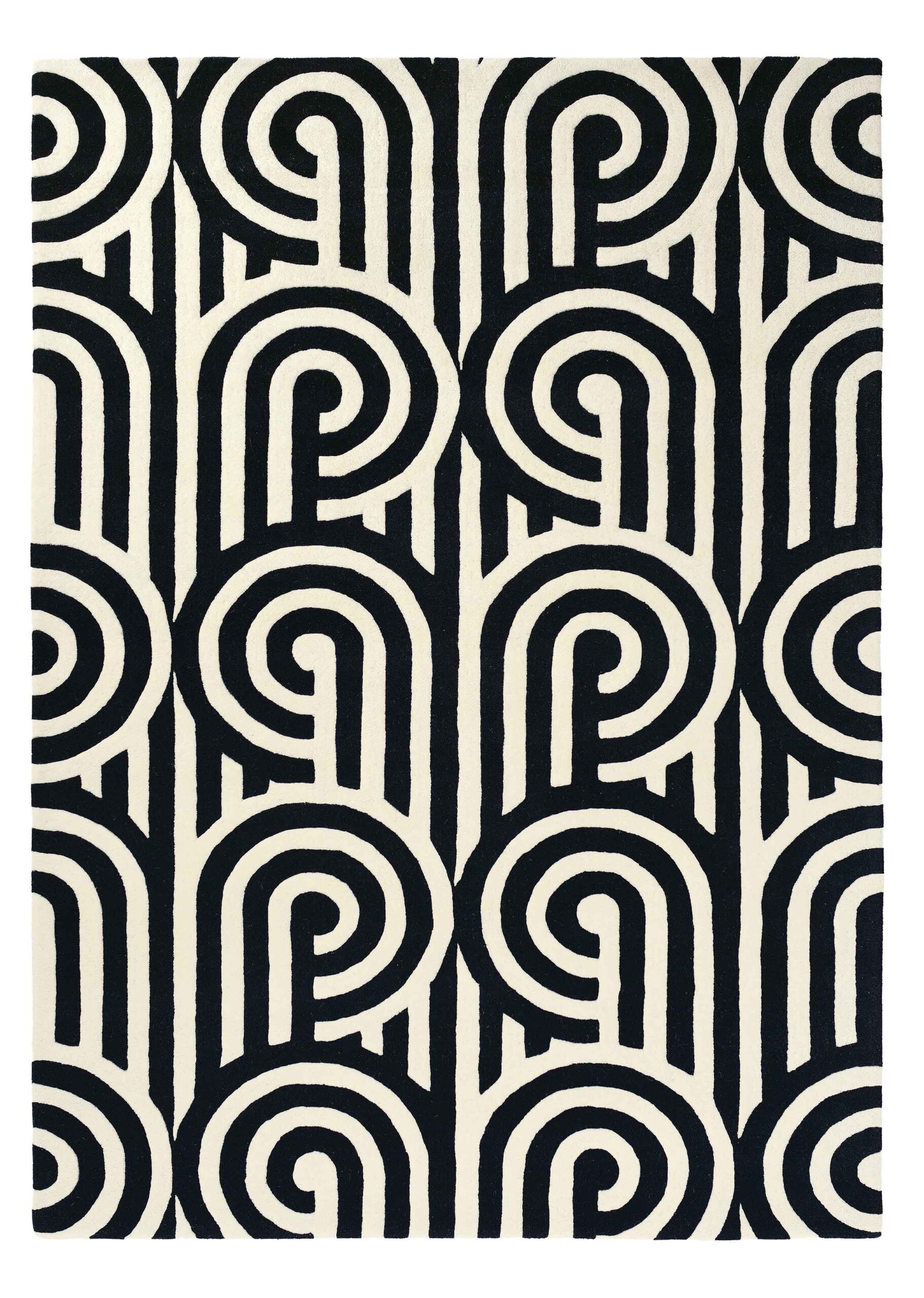Florence Broadhurst - Turnabouts black 39205 - 067x230 cm Vloerkleed
