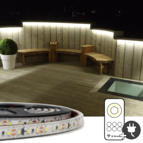 2 meter Helder Wit led strip voor buiten complete set
