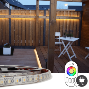 2 meter RGBW led strip voor buiten complete set