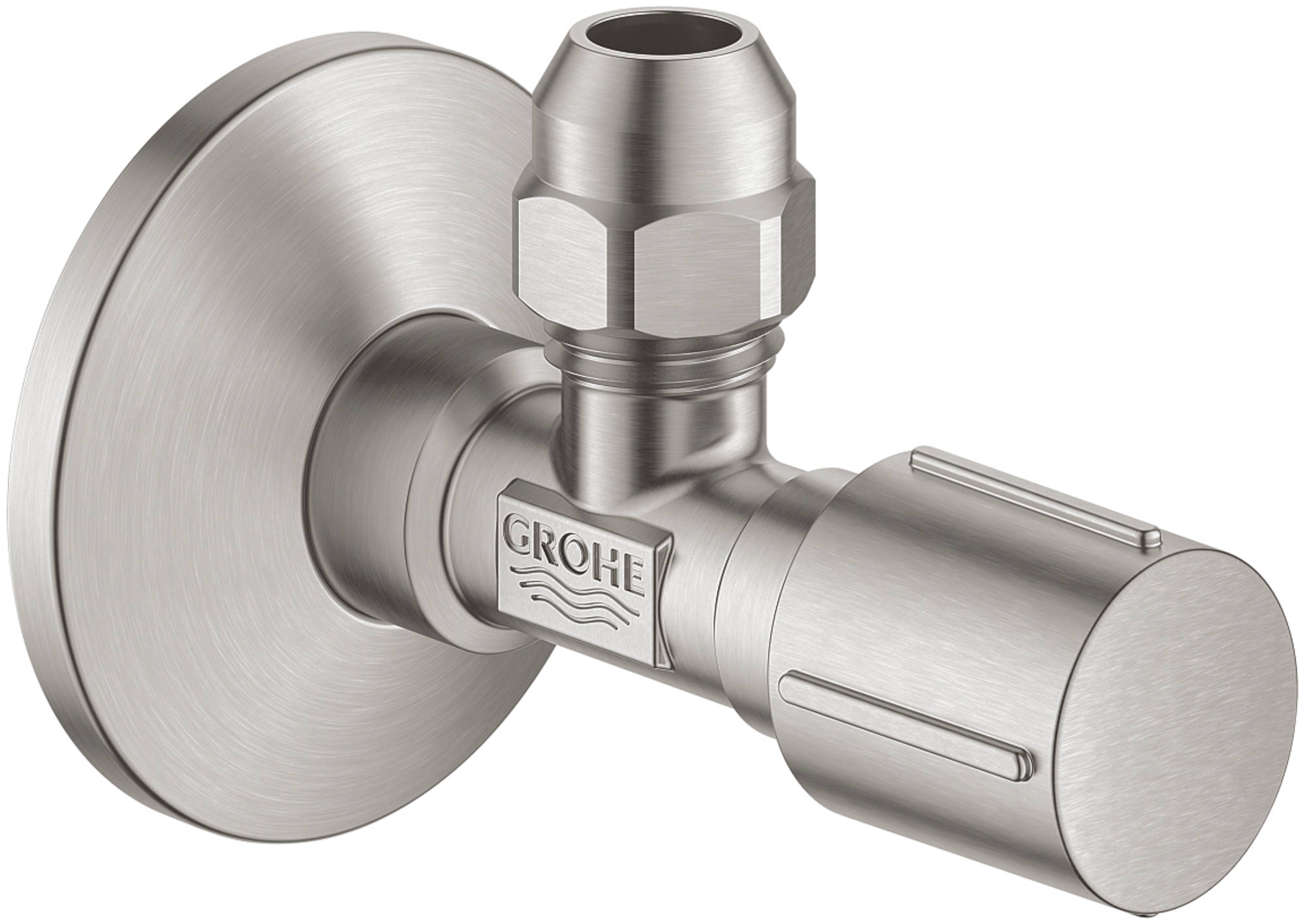 Grohe Hoekstopkraan 1/2" x 3/8" Knelkoppeling Supersteel