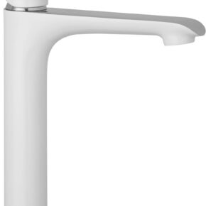 Saqu Design Collection 200 White Edition Wastafelkraan Hoog Wit/chroom