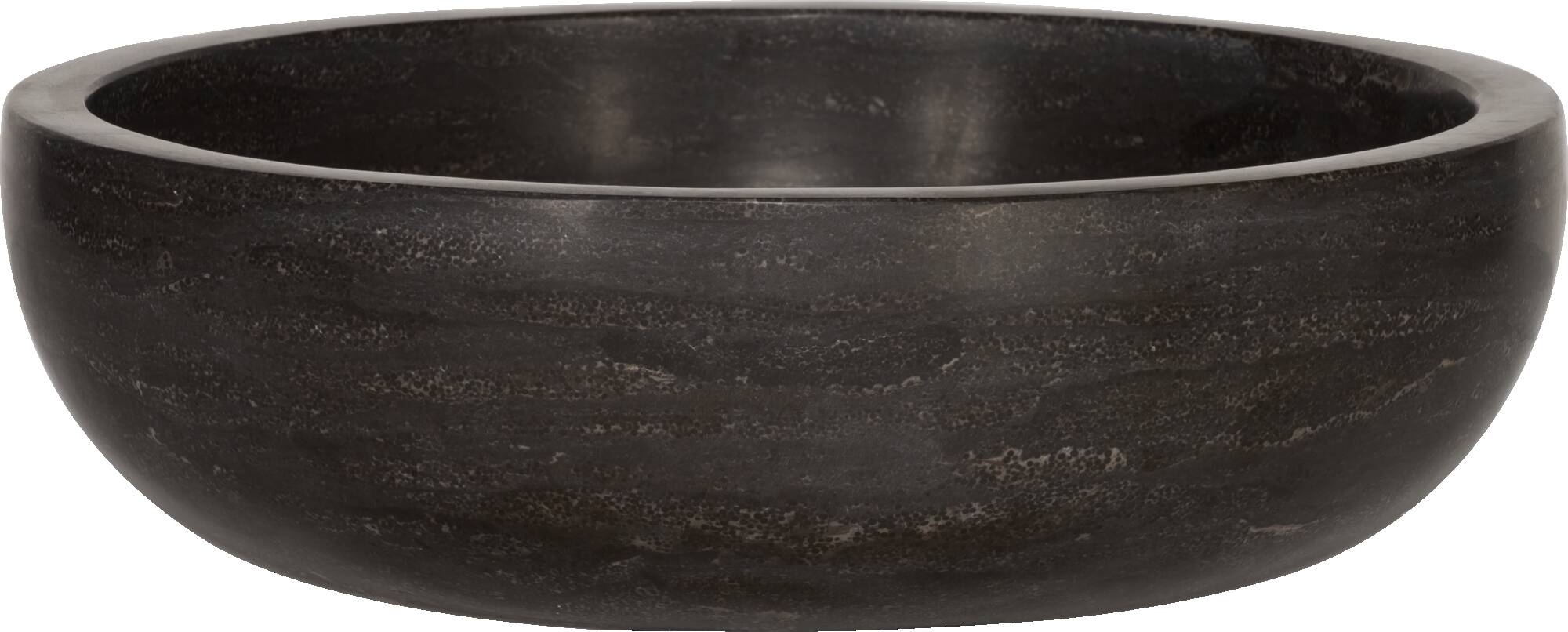 Saqu Nature Collection ronde waskom Ø40cm natuursteen zwart