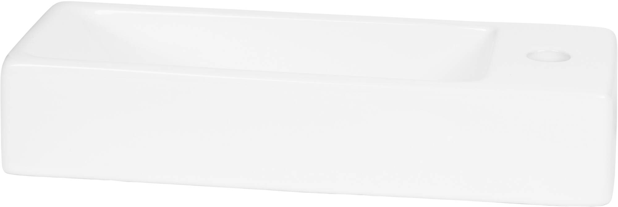 Saqu Wave Wastafel Rechts 38x14x8cm Wit