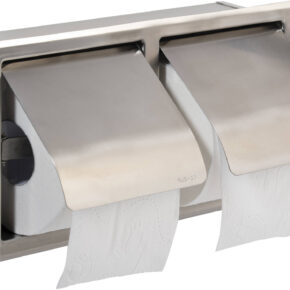 Saqu Closetrolhouder met Klep Inbouw RVS