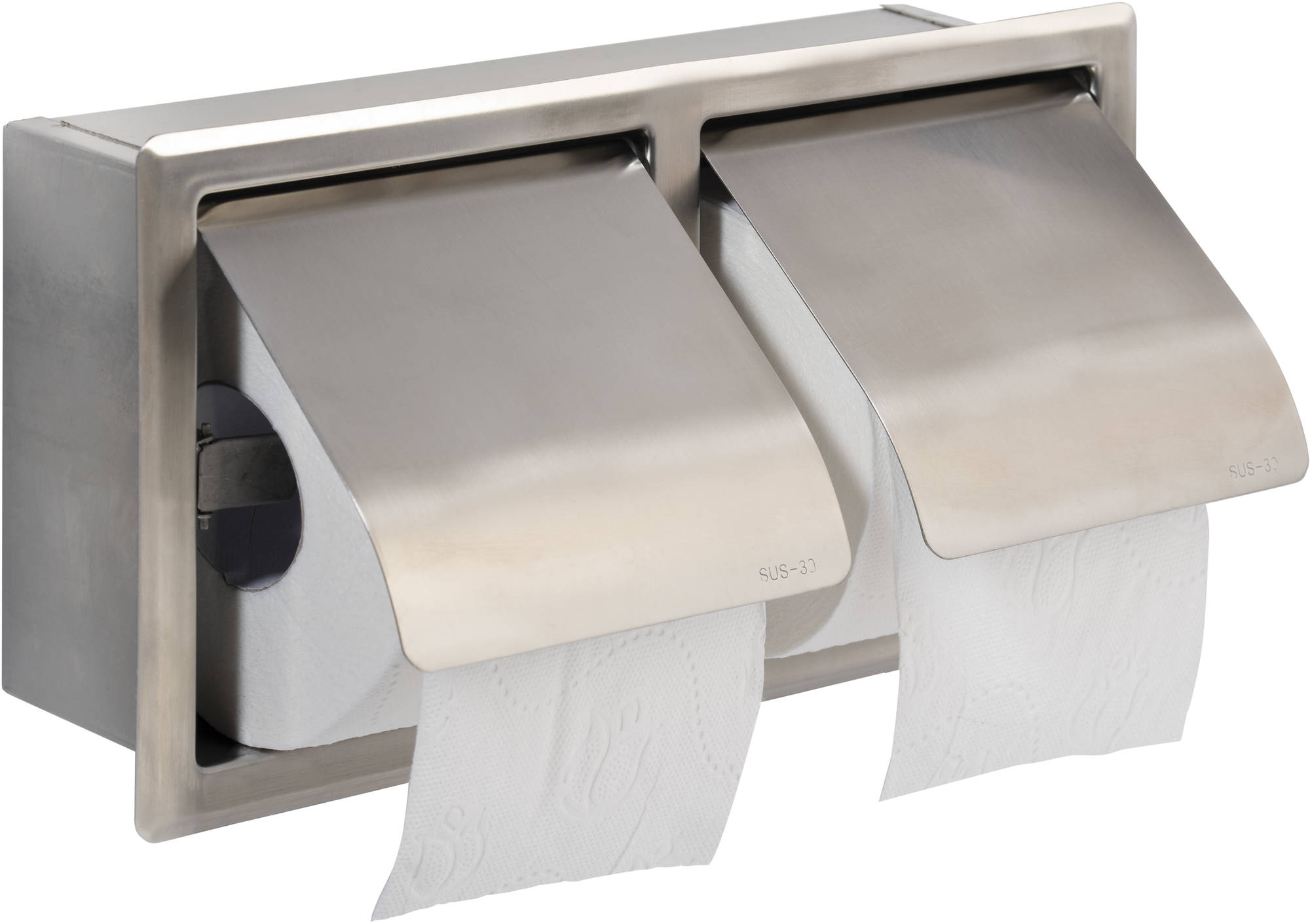 Saqu Closetrolhouder met Klep Inbouw RVS