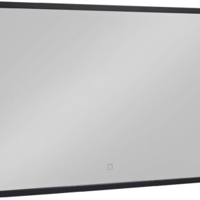 Saqu Nero Spiegel met LED verlichting en verwarming Mat Zwart 120x60 cm