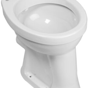 Saqu Ecoline verhoogd staand toilet met vlakspoel en horizontale afvoer 45,5cm Wit