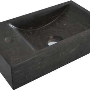 Ben Venetia S fontein 1 kraangat links 36x18x9 cm hardstenen zwart