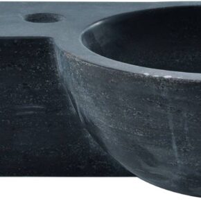 Saqu Nature Collection Fontein rond 1 kraangat links 40x23x10 cm Hardstenen Zwart