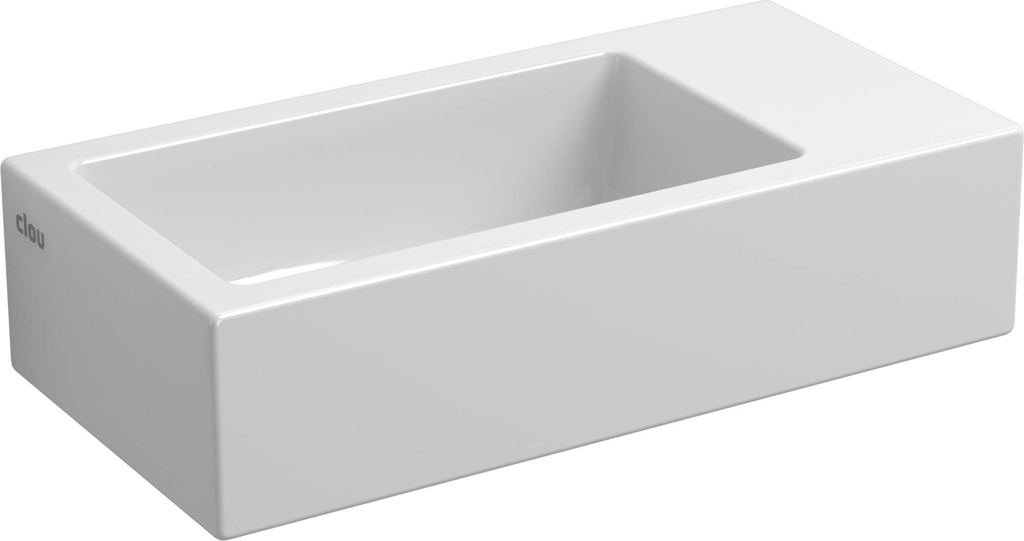Clou Flush 3 Fontein zonder kraangat 36x18x9 cm Wit