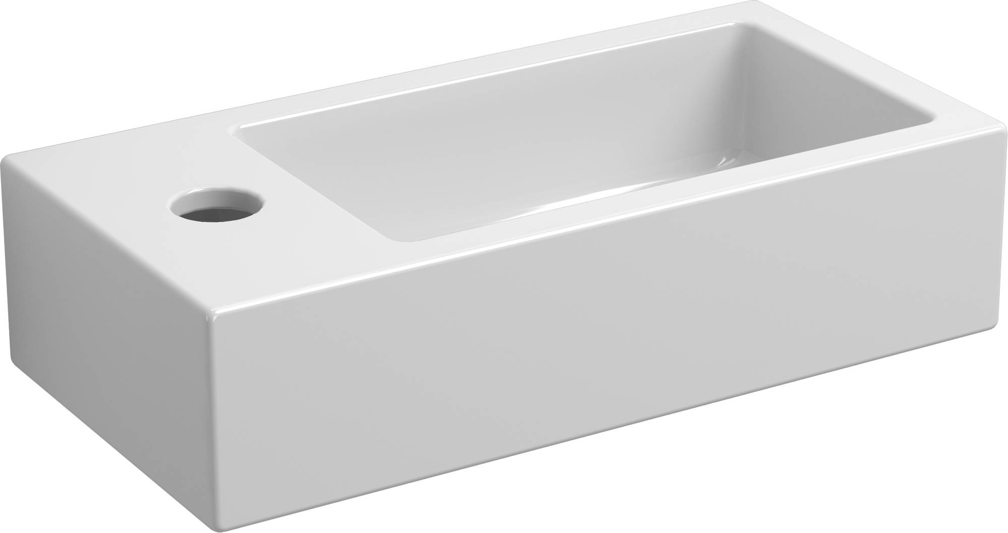 Clou Flush 3 Fontein met kraangat 36x18 cm Wit