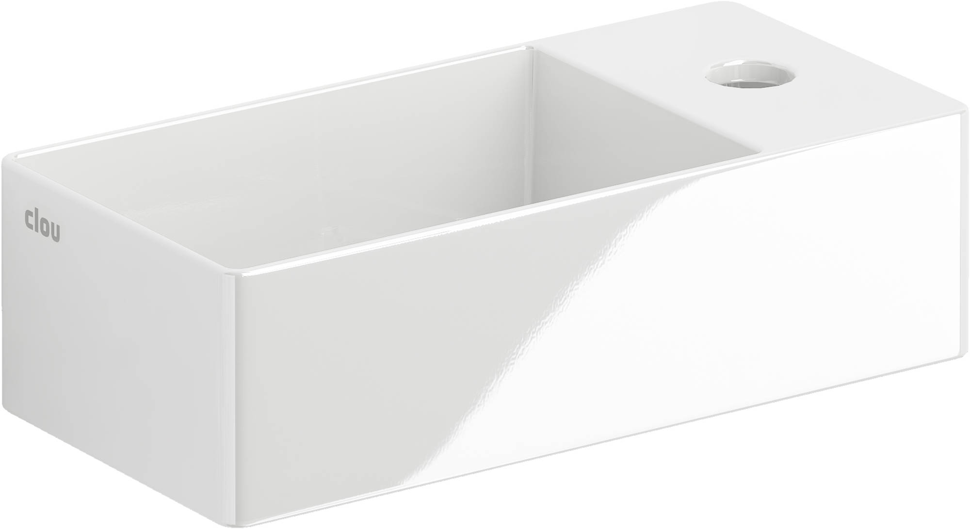 Clou New Flush Fontein Kraangat Rechts 35x18x10 cm Wit