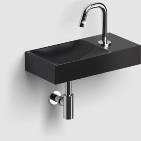 Clou Vale Fontein Krg. Rechts 38x19x7 cm Mat Zwart