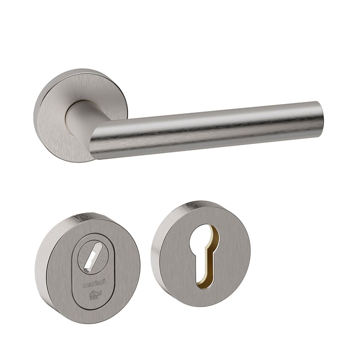 Hardbrass Achterdeurset Toledo rond RVS anti-kerntrek SKG***