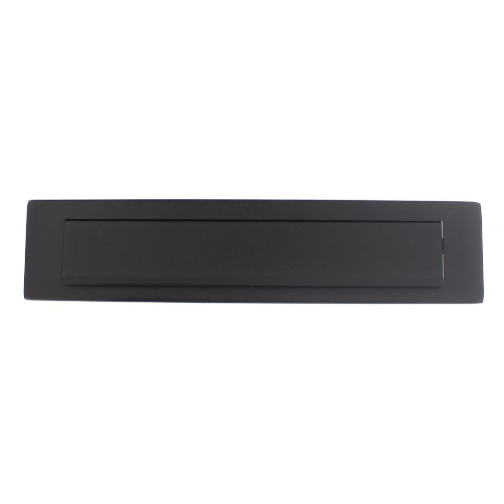 Intersteel Briefplaat met klep/regenrand - RVS/mat zwart