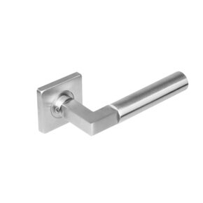 Intersteel Deurkruk Bau-stil op vierkant rozet met 7mm nokken staal RVS