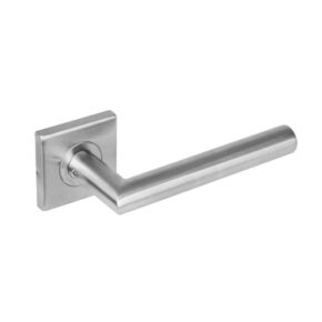 Intersteel Deurkruk Hoek 90° Recht op vierkant rozet dubbel geveerd RVS