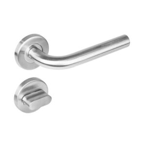 Intersteel Deurkruk Recht op rozet met 7mm nokken met toilet-/badkamersluiting staal RVS