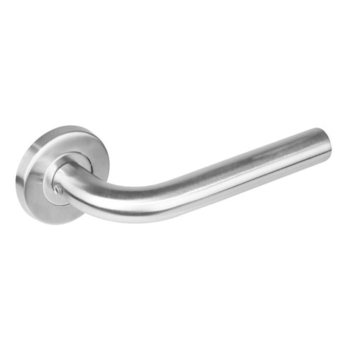 Intersteel Deurkruk Recht op rozet met 7mm nokken staal RVS