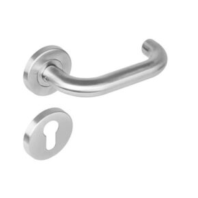 Intersteel Deurkruk Rond op rozet met 7mm nokken met profielcilindergat staal RVS