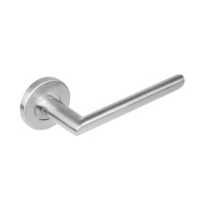 Intersteel Deurkruk Hoek 90° Ovaal op rozet met 7mm nokken staal RVS