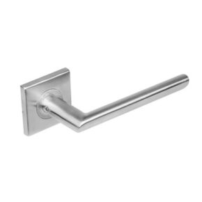 Intersteel Deurkruk Ovaal Hoek 90° op vierkant rozet dubbel geveerd RVS