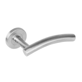 Intersteel Deurkruk Gebogen op rozet met 7mm nokken staal RVS