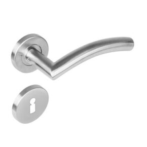 Intersteel Deurkruk Lisa 90° op rozet met 7mm nokken met sleutelgat staal RVS
