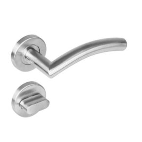 Intersteel Deurkruk Lisa 90° op rozet met 7mm nokken met toilet-/badkamersluiting staal RVS
