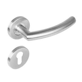 Intersteel Deurkruk Halfrond 90° op rozet met 7mm nokken met profielcilindergat staal RVS