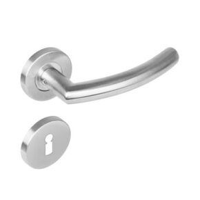 Intersteel Deurkruk Halfrond 90° op rozet met 7mm nokken met sleutelgat staal RVS