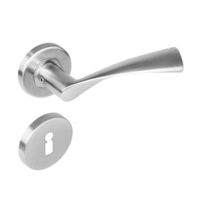 Intersteel Deurkruk Vlinder op rozet met 7mm nokken met sleutelgat staal RVS
