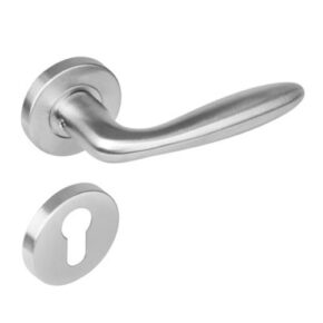 Intersteel Deurkruk Jupiter op rozet met 7mm nokken met profielcilindergat staal RVS
