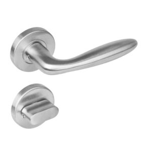 Intersteel Deurkruk Jupiter op rozet met 7mm nokken met toilet-/badkamersluiting staal RVS