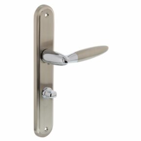 Intersteel Deurkruk Elen op langschild met toilet-/badkamersluiting chroom/nikkel mat