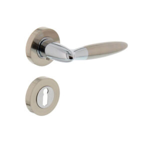 Intersteel Deurkruk Elen op rozet met 7mm nokken met sleutelgat chroom/nikkel mat