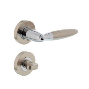 Intersteel Deurkruk Elen op rozet met 7mm nokken met toilet-/badkamersluiting chroom/nikkel mat