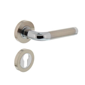 Intersteel Deurkruk Agatha op rozet met 7mm nokken met profielcilindergat chroom/nikkel mat