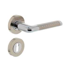 Intersteel Deurkruk Marion op rozet met 7mm nokken met sleutelgat chroom/nikkel mat