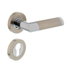 Intersteel Deurkruk Nicol op rozet met 7mm nokken met profielcilindergat chroom/nikkel mat