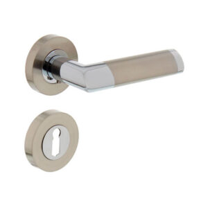 Intersteel Deurkruk Nicol op rozet met 7mm nokken met sleutelgat chroom/nikkel mat