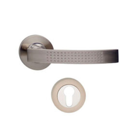 Intersteel Deurkruk William op rozet met 7mm nokken met profielcilindergat nikkel mat