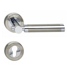 Intersteel Deurkruk Birgit op rozet met 7mm nokken met profielcilindergat chroom/nikkel mat