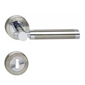 Intersteel Deurkruk Birgit op rozet met 7mm nokken met sleutelgat chroom/nikkel mat