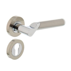 Intersteel Deurkruk Casper op rozet met 7mm nokken met profielcilindergat chroom/nikkel mat