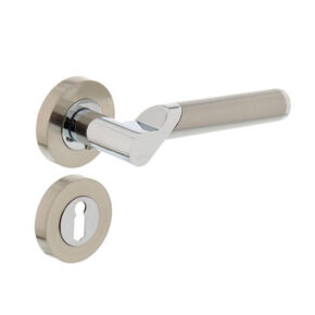 Intersteel Deurkruk Casper op rozet met 7mm nokken met sleutelgat chroom/nikkel mat